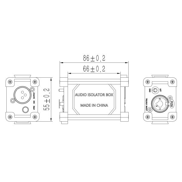 3 pin XLR TRS Combo Cable Studio auriculares y micrófonos Activador de energía masculino Femenino caja de aislamiento de audio