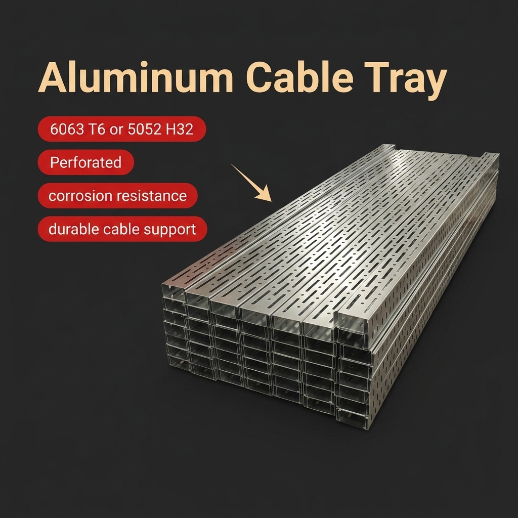 6063-T6 or 5052-H32 Aluminium Perforated Cable Tray Aluminum Ladder Cable Tray