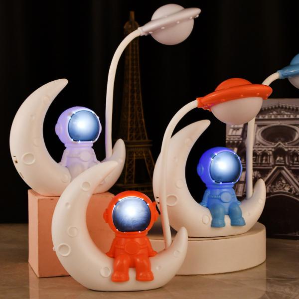 Astronauta alto branco azul Cartoon da luz 23cm da noite do diodo emissor de luz da cor do rosa bonito