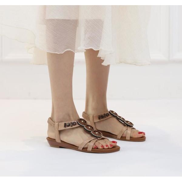 Women Sandals Bohemian Beaded Beach Sandals Roman Shoes Casual Sandals