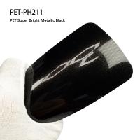 PET-PH211 PET lumineux métallique noir automobile enveloppement en vinyle auto-guérison 1,52m x 18m