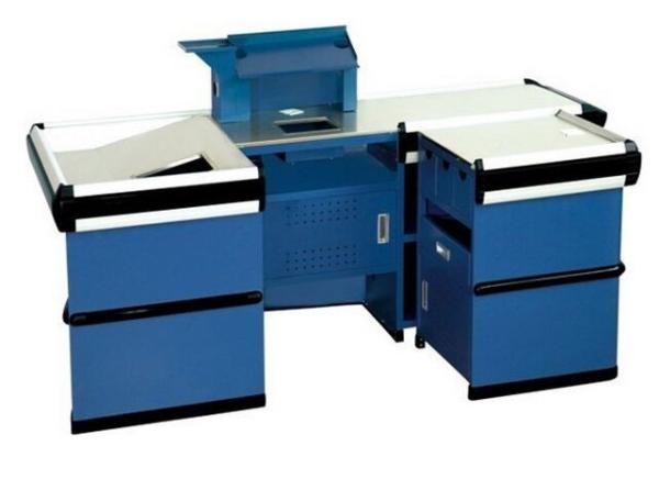 Metal Supermarket Checkout Counter / Custom Retail Counters 2000×1200×850 mm