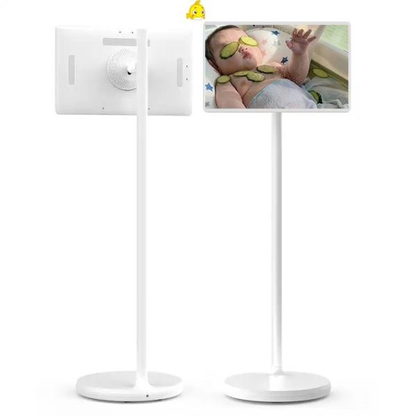 Floor Standing Movbile Tv Vertical Display 27 Adjust Up Down Rollable Smart Stand By Me TV