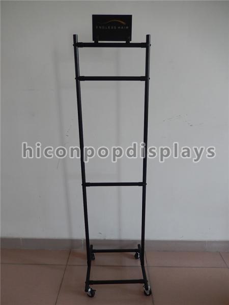 Salon Hair Extension Retail Store Displays Metal Beauty Supply Store Display Shelf