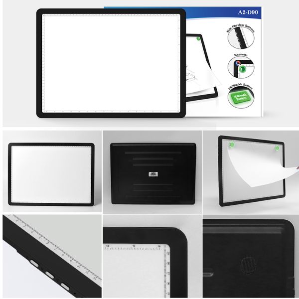 640x466x12mm LED Drawing Board Light Pad with 6 Color Temperatures Memory Function and Plastic Material CE FCC Certified