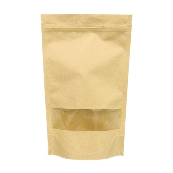 Zip lock PET LDPE Paper Food Pouches Kraft Resealable Bags For Coffee Beans