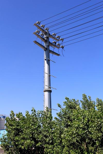 输电线路110kv 132kv 230 Kv塔架和格架桅杆双回路镀锌电线杆