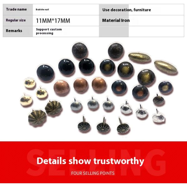 Furniture Nail Decorative Stool Antique Nail Strips Furniture Fittings Sofa Upholstery Tacks Hardware Accessories