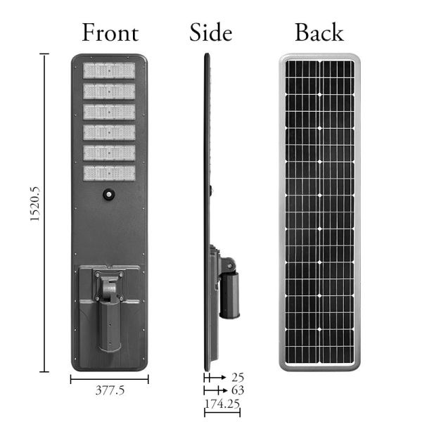 Solar Street Lights Ultra Bright LED Outdoor Lighting IP65 Waterproof Design for Municipal Rural Road Lighting and Public Space