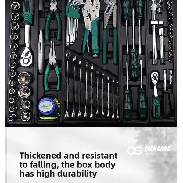 Bestseller 85-piece Chromium-vanadium Steel Auto Repair Tool Set Including Socket Wrenches 24-teeth Toolbox