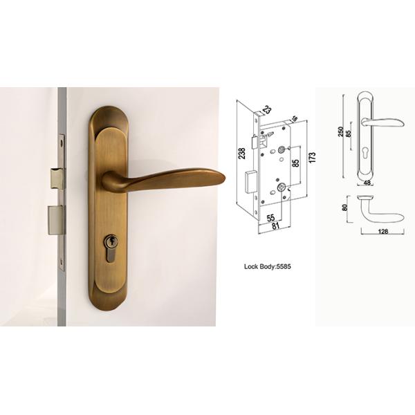 Желтый бронзовый замок, антикварный замок, 55 мм.