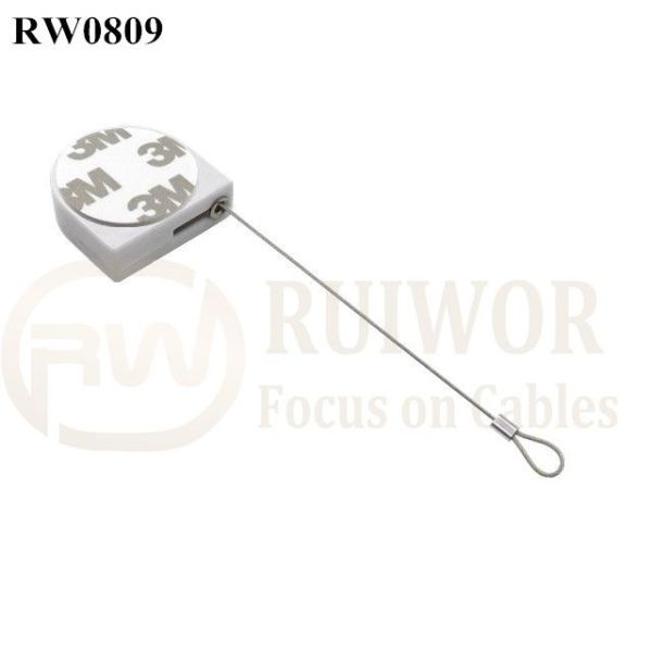 RW0809 D-Shaped Small Retractable Tether Plus Size Customizable Fixed Loop End For Retail Display Protection