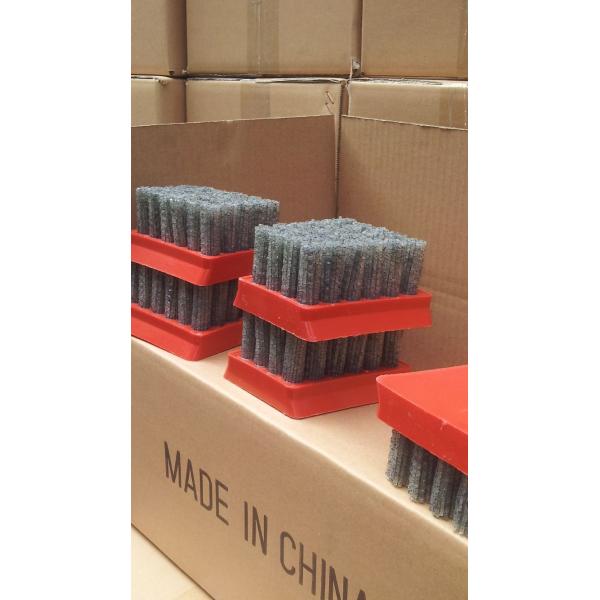 Red Color Diamond Abrasive Brush Wear Resistance , High Efficiency Nylon Filament Brush