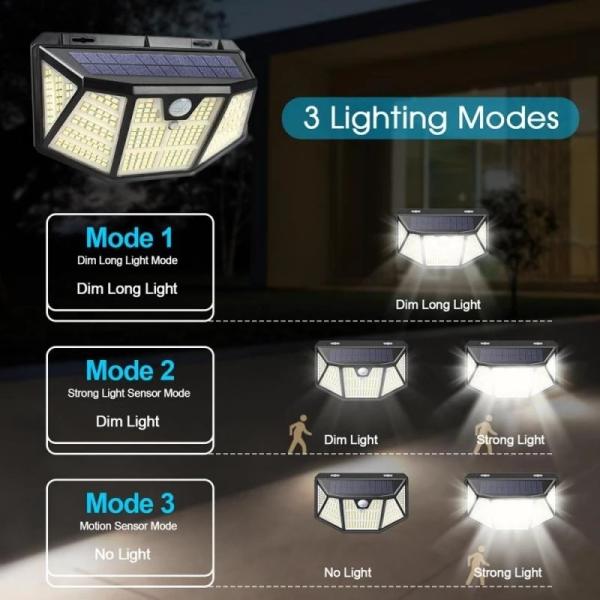 Outdoor Solar Wall Light Motion Sensor Waterproof Street Lamp Solar Powered Sunlight Spotlight