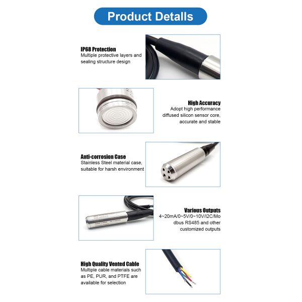 WNK ATEX Explosion Proof Submersible Level Sensor for Underground Water Tank