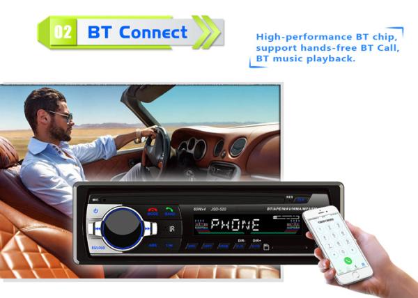 Single Din Bt Car Stereo Black High Power 178*50mm Bluetooth Auto Stereo