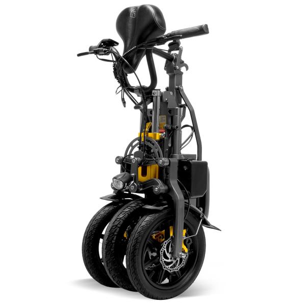Nas rodas da parte dianteira 2 da venda bicicleta elétrica dobrável motorizada do triciclo