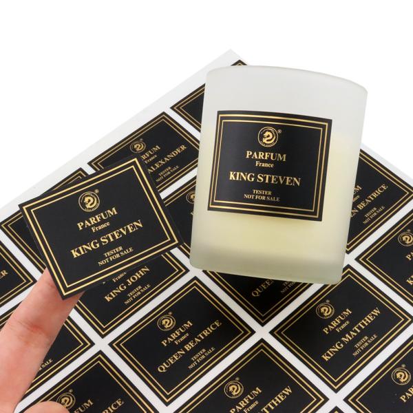 Customized Waterproof Logo Stickers for Perfume Candle Cake Box Packaging Hot Stamping Seal Labels