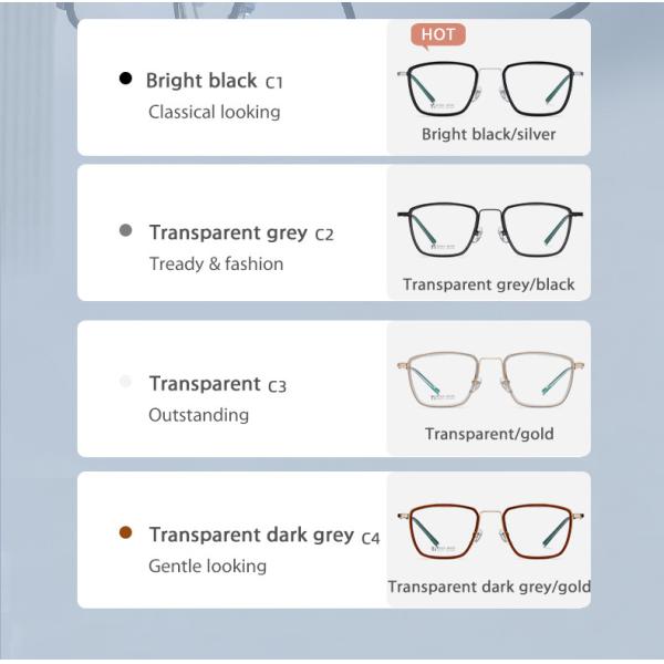 Стекел ацетата людей OEM простого дизайна титана черных оптически