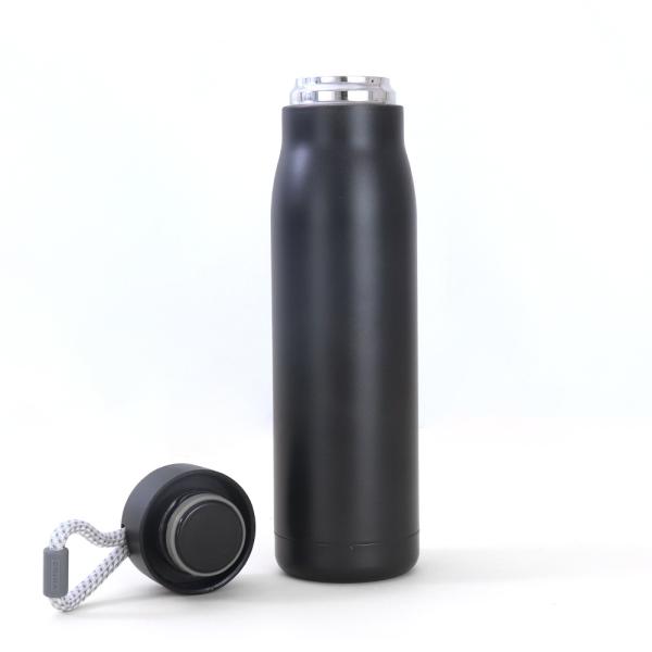 Black Double Wall Stainless Steel Water Bottles With Spout Lid BPA Free