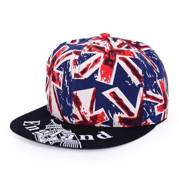 Blank England Flag Snapback Baseball Caps Printed Label / Plastic Closure Available