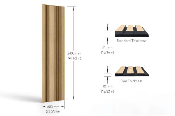 Twill Venner MDF Wood Slat Acoustic Panel 2400x600mm For Home Decoration