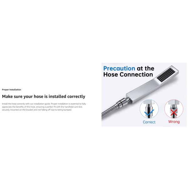 Polished Chrome Square Handheld Zinc Shower Head Combo With Adjustable Extension Arm