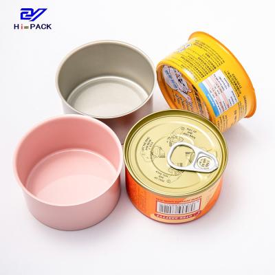 Rosa 80g Volume Alimento para animais de estimação latas Cães Alimento de lata redonda D65x34mm