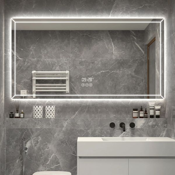 Anti Fog Hotel Mirrors Rectangle Bathroom Vanity Mirror Shatterproof