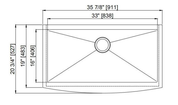 Household Apron Stainless Steel Kitchen Sink With Sound-Seadening Pads 
