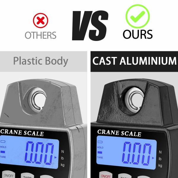 Báscula de grúa mini portátil con soporte OEM/ODM, capacidad de 300 kg / 660 lb, material ABS y acero inoxidable, y pantalla LED LCD