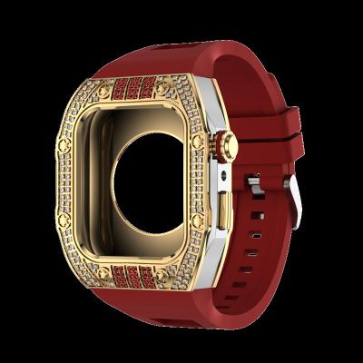 Red Rubber Strap Carbon Fiber Watch Case 38mm High End Apple Watch Case