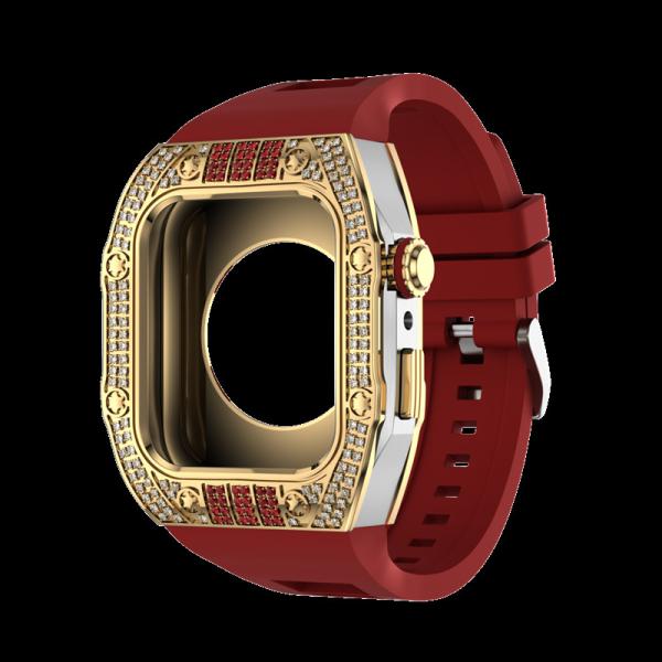 Red Rubber Strap Carbon Fiber Watch Case 38mm High End Apple Watch Case