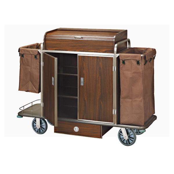 Вагонетки гостиничного сервиса гостиничного номера Брауна с 6 ППР дюймами сумок рицинусов сверхмощных Линен