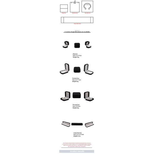 elegant handmade black Octagonal Velvet Jewelry Box for Necklace Earrings Bracelet Ring packaging