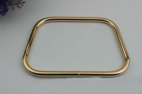 Professional factory high quality fashion zinc alloy square shape gunmetal color handbag leather handle