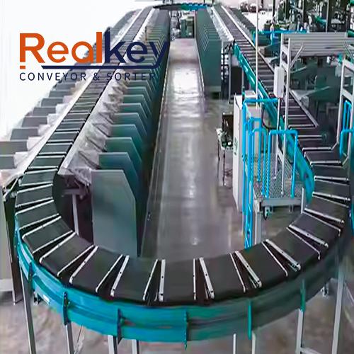 High Accuracy Cross Belt Sorter Warehouse Sorter Adjustable Stable Performance