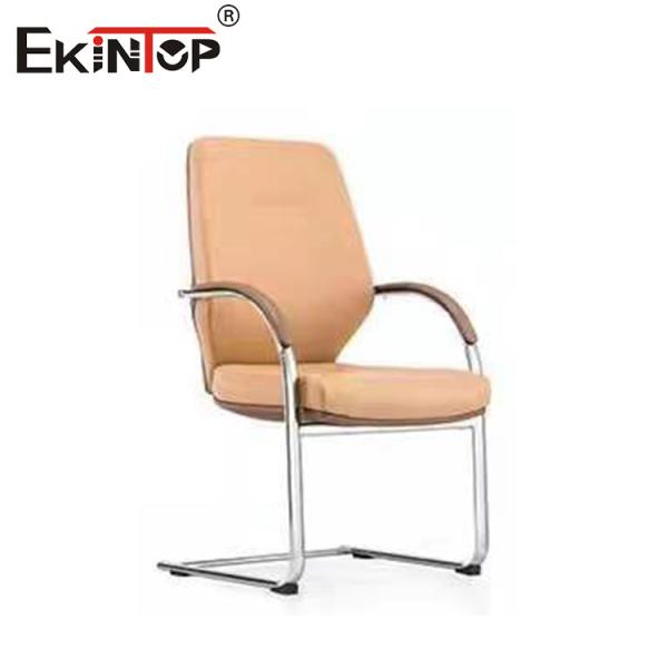 Rotating Height Adjustable Leather Office Chair With Armrests 320MM Chrome Base