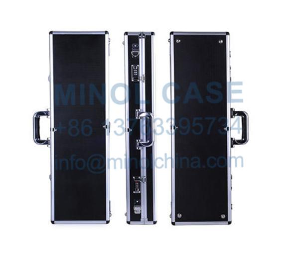 Custom Size Logo Lockable Hard Black Aluminum Violin Flight Case With Foam