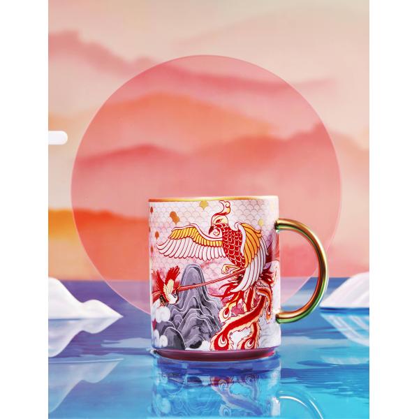 Китайские керамические кружки с наклейкой 11 унций кофе кружка стиль винтажный декаль высокий керамические кружки с ручкой для подарка