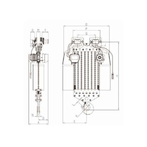 20 ton Capacity 220V-440V Voltage Electric Chain Hoist with 3m-50m Height and Motorized Trolley