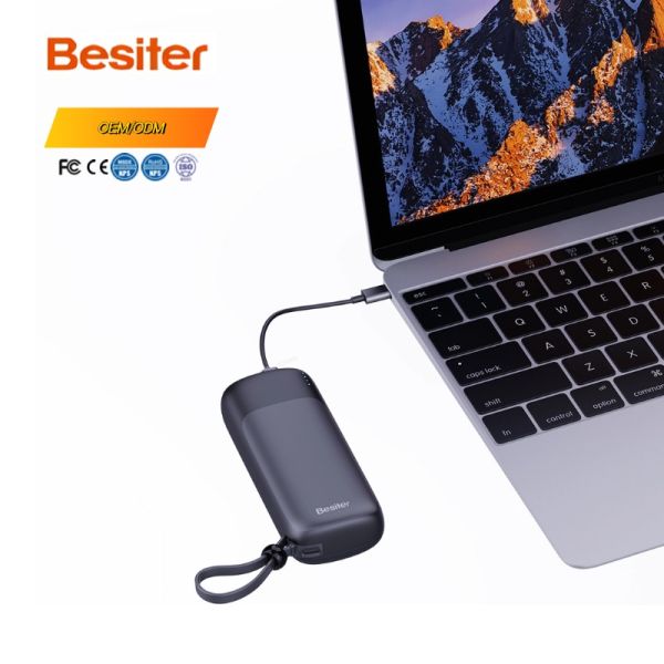 Mini Fast Charging Battery Bank with Cables 10000MAh 30W