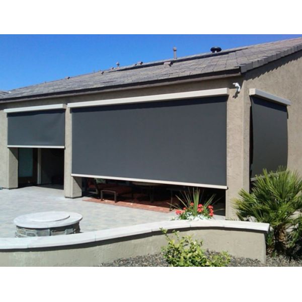 Hot Sales Motorized Spring Windproof Zip Blinds for Patio & Balcony Manual Auxiliary Lifting Roller Blind