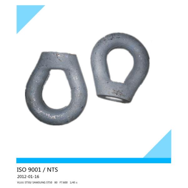 Carbon Steel Power Line Fittings / Thimble Eye Nut For Straight Away Head Guys