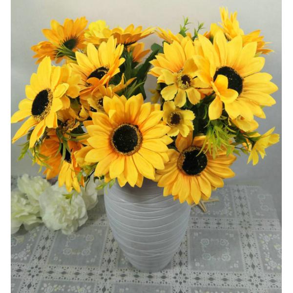 Girasol de plástico decorativo Girasol de decoración artificial