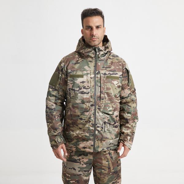 Military Style Winter Coat Cotton Lined Zipper Closure Green