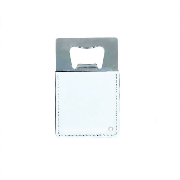 Eco-Friendly Double-Sided Stainless Steel PU Leather Bottle Opener Sublimation Blanks