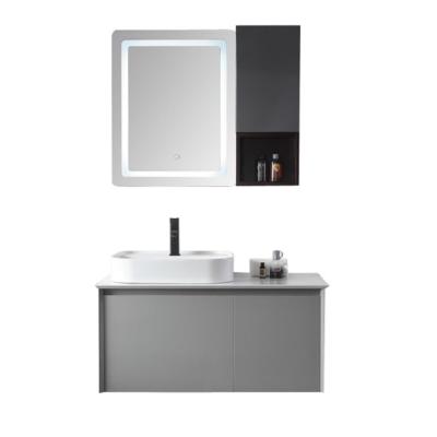 Espelho morno da luz do diodo emissor de luz de Grey Customized Bathroom Cabinets vaidade do banho de 40 polegadas