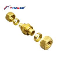 Accesorios de compresión de Pex de latón Accesorios de tuberías de agua de Pex de capa múltiple recubiertas en cromo