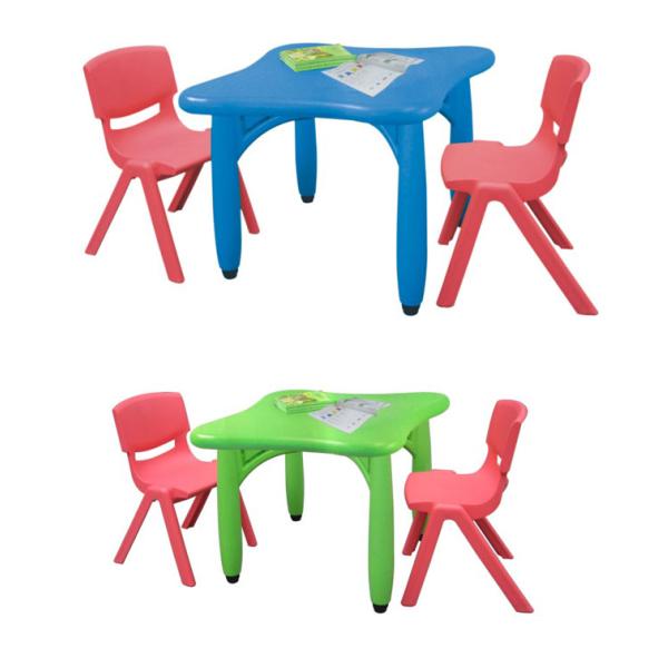 Day Care Centre Kindergarten Classroom Furniture Square Table With Plastic Material